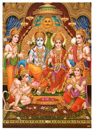 Sri Ram Darbar Poster Vishnu Poster Home Office Temple 5 x 7 Worldwide USPS Ship, Ramdarbar HD phone wallpaper