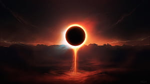 eclipse , , , background, Red Eclipse HD wallpaper