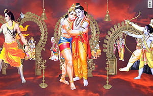 Hanuman And Lord Rama Ram Darbar HD wallpaper
