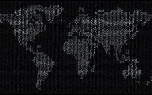 Binary code, Global Map HD wallpaper