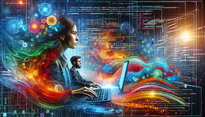 Creative Programmer Digital Artwork, programmer, technology, Digital Art, data visualization, creativity HD wallpaper