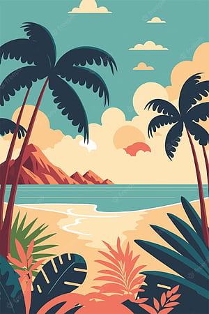 Beach Vector HD phone wallpaper